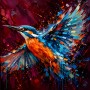 Farbenfroher Eisvogel als Leinwandbild und Acrylbild voller Energie