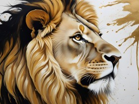 Majestätischer Löwe – Modernes Wandbild als Acrylbild