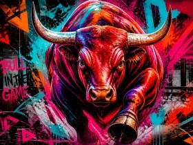 Bull in the Game – Modernes Wandbild & Acrylbild im Street-Art-Look