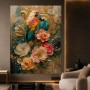 Exotische Papageien in Gold – Leinwandbild als Gallery Leinwand