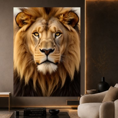 Majestätischer Löwe – Wandbild & Gallery Leinwand