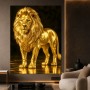 Goldener Löwe – Luxus Wandbild als Gallery Leinwand