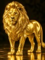 Goldener Löwe – Luxus Wandbild als Gallery Leinwand