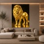 Goldener Löwe – Luxus Wandbild als Gallery Leinwand