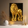 Goldener Löwe – Luxus Wandbild als Gallery Leinwand