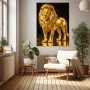 Goldener Löwe – Luxus Wandbild als Gallery Leinwand