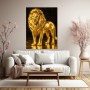 Goldener Löwe – Luxus Wandbild als Gallery Leinwand