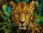 Leopard im Dschungel – Leinwandbild & Acrylbild in Goldgrün