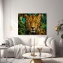 Leopard im Dschungel – Leinwandbild & Acrylbild in Goldgrün
