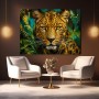 Leopard im Dschungel – Leinwandbild & Acrylbild in Goldgrün
