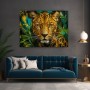 Leopard im Dschungel – Leinwandbild & Acrylbild in Goldgrün