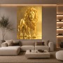 Goldener Löwe – Luxus Wandbild als Gallery Leinwand