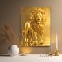 Goldener Löwe – Luxus Wandbild als Gallery Leinwand