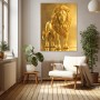 Goldener Löwe – Luxus Wandbild als Gallery Leinwand