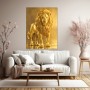 Goldener Löwe – Luxus Wandbild als Gallery Leinwand