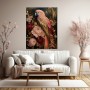 Opulenter Papagei mit Blüten – Luxus Wandbild als Gallery Leinwand