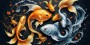 Tanz der Goldfische im Wasserwirbel – Wandbild & Poster