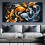 Tanz der Goldfische im Wasserwirbel – Wandbild & Poster