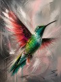 Schillernder Kolibri – Modernes Wandbild als Leinwandbild