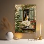 Mediterranes Fenster mit Katzen – Wandbild auf Gallery Leinwand