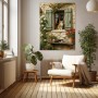 Mediterranes Fenster mit Katzen – Wandbild auf Gallery Leinwand
