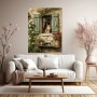 Mediterranes Fenster mit Katzen – Wandbild auf Gallery Leinwand