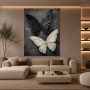 Kontrastreiche Schmetterlinge als Wandbild und Poster in Schwarz und Creme