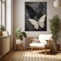 Kontrastreiche Schmetterlinge als Wandbild und Poster in Schwarz und Creme