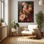 Exotischer Kakadu in Blütenpracht – Luxus Wandbild als Acrylbild