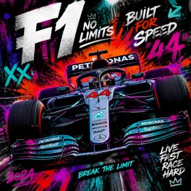 F1 Racing Wandbild als Poster im Neon-Graffiti-Stil