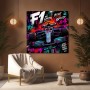 F1 Racing Wandbild als Poster im Neon-Graffiti-Stil
