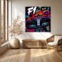F1 Racing Wandbild als Poster im Neon-Graffiti-Stil