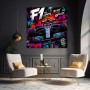 F1 Racing Wandbild als Poster im Neon-Graffiti-Stil