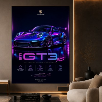 Neon Performance 911 GT3 RS – Wandbild & Poster