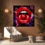 Cherry Kiss Pop Art – Wandbild als Gallery Leinwand