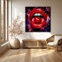 Cherry Kiss Pop Art – Wandbild als Gallery Leinwand