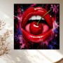 Cherry Kiss Pop Art – Wandbild als Gallery Leinwand