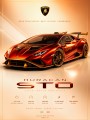 Lamborghini Huracán STO Wandbild Poster in Rot-Gold