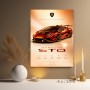 Lamborghini Huracán STO Wandbild Poster in Rot-Gold