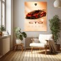 Lamborghini Huracán STO Wandbild Poster in Rot-Gold