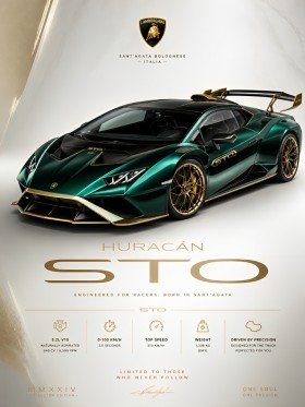 Lamborghini Huracán STO – Modernes Wandbild als Poster