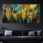 Goldene Champagnergläser – Luxus Wandbild als Gallery Leinwand