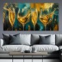 Goldene Champagnergläser – Luxus Wandbild als Gallery Leinwand
