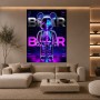 Neon Bear Anatomy – Modernes Wandbild als Gallery Leinwand