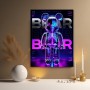 Neon Bear Anatomy – Modernes Wandbild als Gallery Leinwand