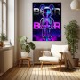 Neon Bear Anatomy – Modernes Wandbild als Gallery Leinwand