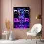 Neon Bear Anatomy – Modernes Wandbild als Gallery Leinwand