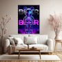Neon Bear Anatomy – Modernes Wandbild als Gallery Leinwand