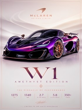 W1 Amethyst Supercar – Modernes Wandbild als Poster