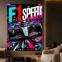F1 Speed No Limits – Modernes Wandbild & Poster im Neon-Racing-Style